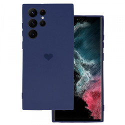 Viedtālruņa aizmugurējais vāciņš Samsung Galaxy S22 Ultra Silicone Heart Navy