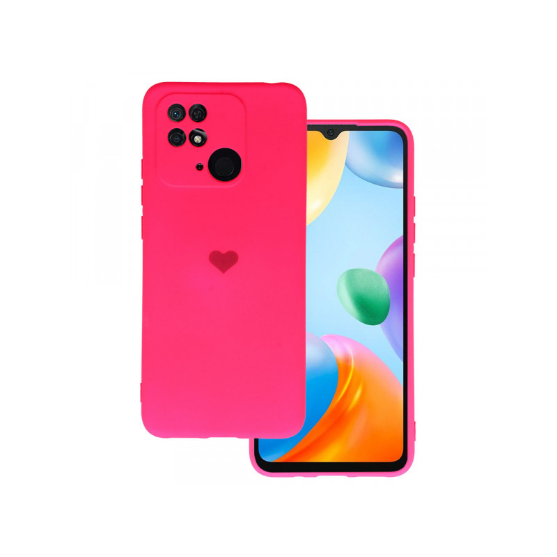 Viedtālruņa aizmugurējais vāciņš Xiaomi Redmi 10C Silicone Heart Pink