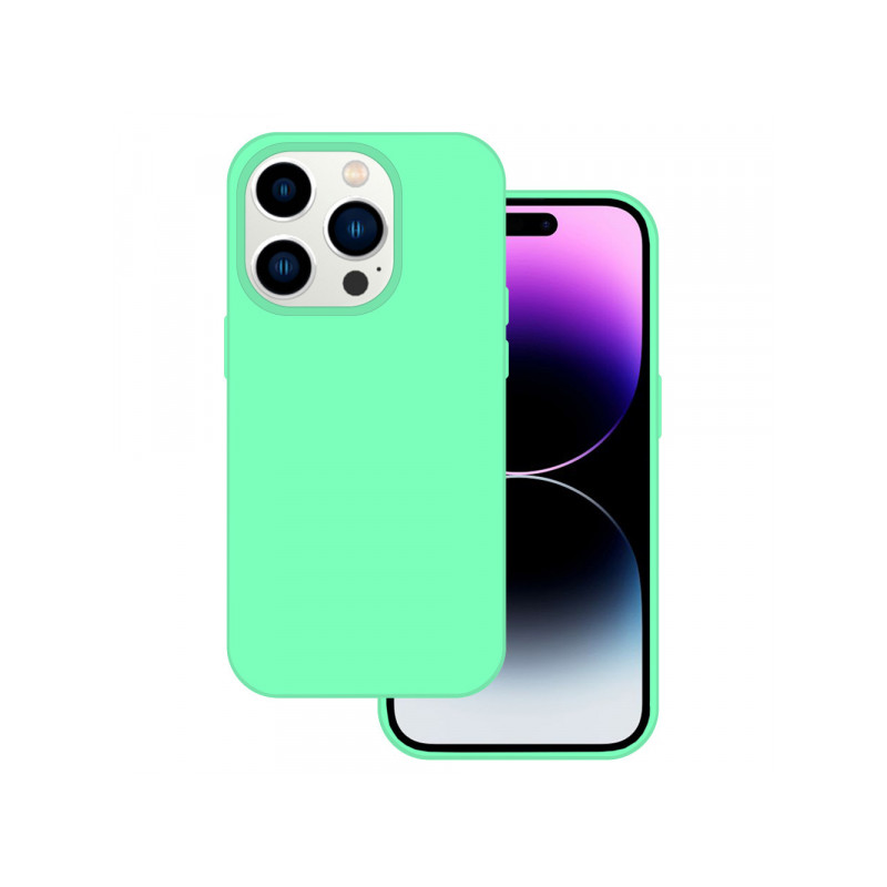 Viedtālruņa aizmugurējais vāciņš Apple iPhone 14 Pro Silicone Premium Mint