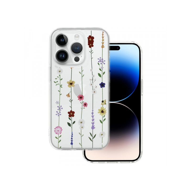 Viedtālruņa aizmugurējais vāciņš Apple iPhone 12 Pro Flower design 4 White