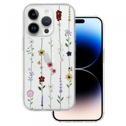 Viedtālruņa aizmugurējais vāciņš Apple iPhone 14 Pro Max Flower design 4 White