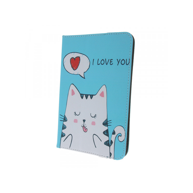 Planšetdatora universālais maciņš Kitty Light Blue, With Design