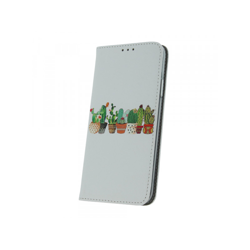 Viedtālruņa atveramais maciņš Xiaomi Redmi 12C Smart Trendy Cactus 1 Light Grey, With Design