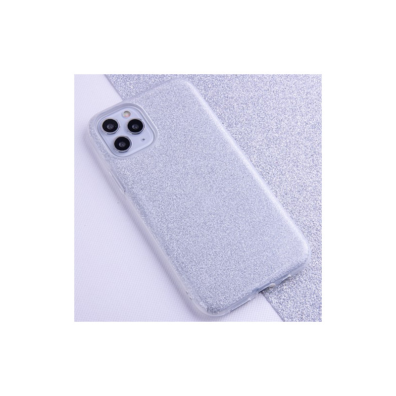 Viedtālruņa aizmugurējais vāciņš Apple iPhone 7 / 8 / SE 20 / SE 22 Glitter 3 in 1 Silver