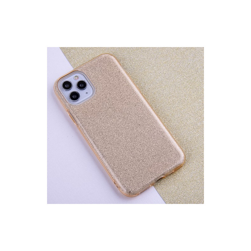 Viedtālruņa aizmugurējais vāciņš Apple iPhone XR Glitter 3 in 1 Gold