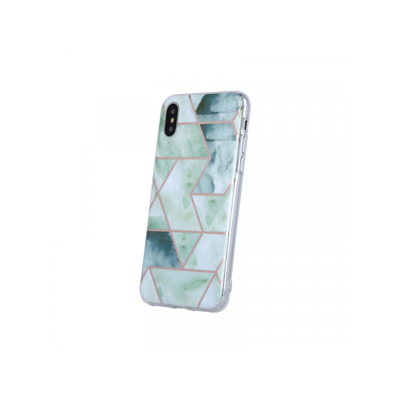 Viedtālruņa aizmugurējais vāciņš Apple iPhone 12 Pro Max Geometric Marmur Green, With Design