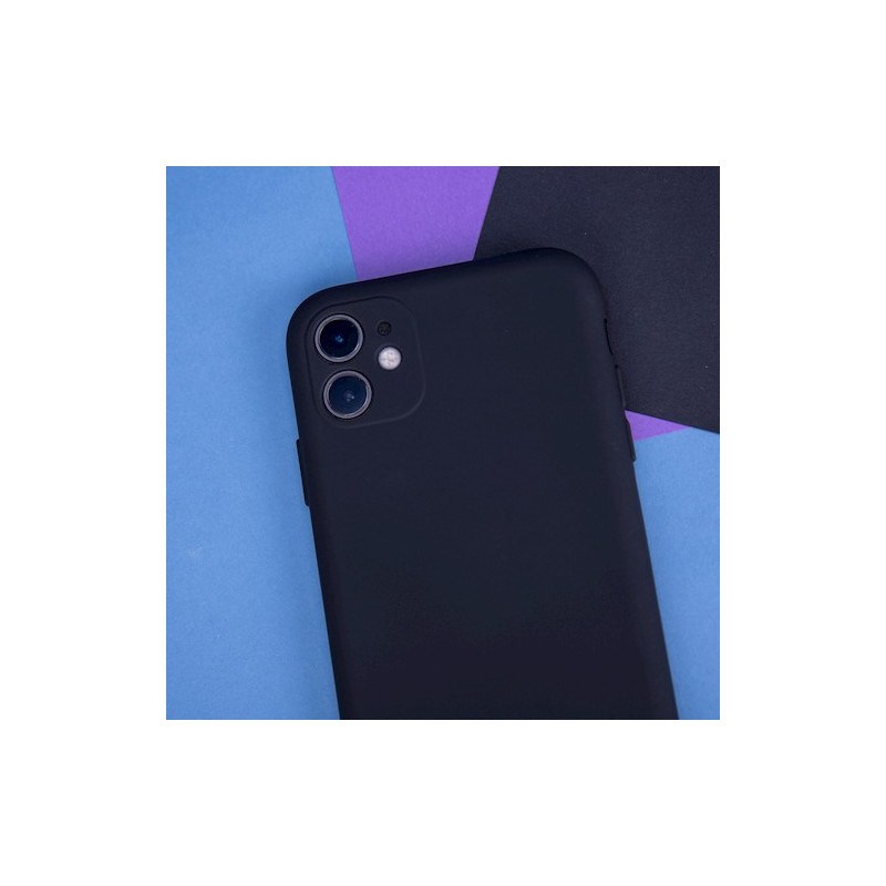 Viedtālruņa aizmugurējais vāciņš Samsung Galaxy A02S Silicon Black