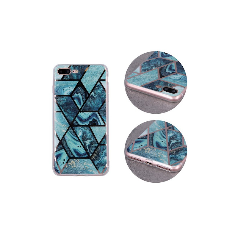 Viedtālruņa aizmugurējais vāciņš Xiaomi Redmi 9T Geometric Marmur Dark Blue, With Design