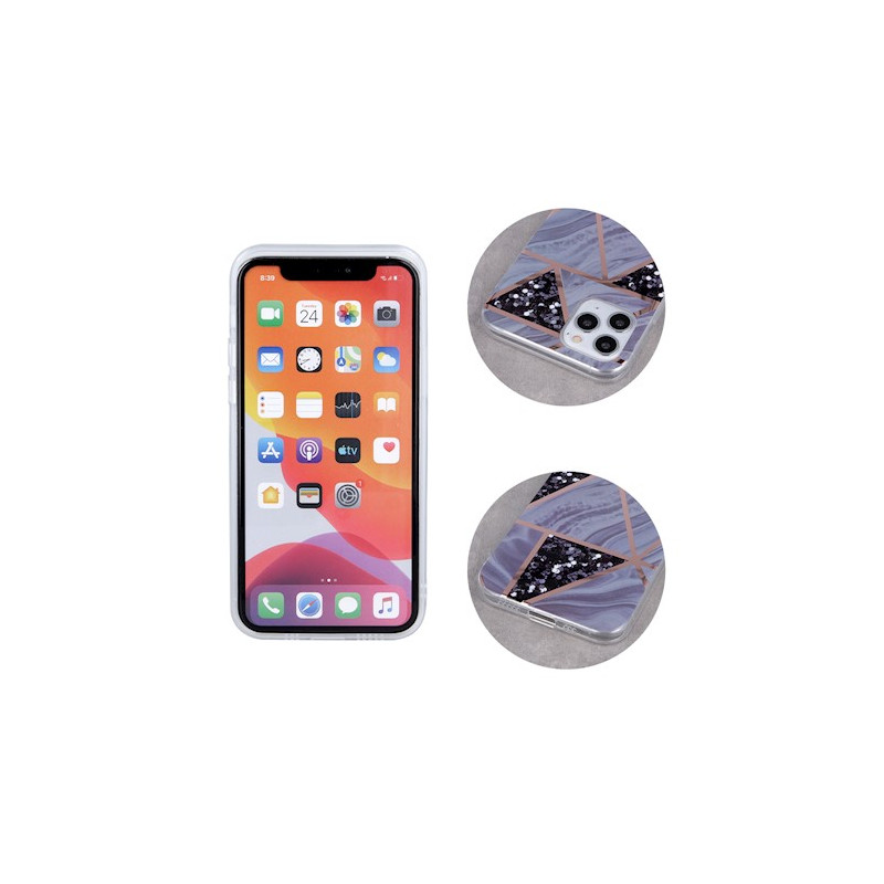 Viedtālruņa aizmugurējais vāciņš Apple iPhone 12 Pro Geometric Marmur Graphite, With Design