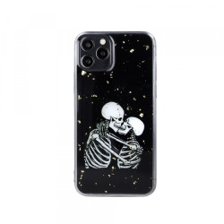 Viedtālruņa aizmugurējais vāciņš Samsung Galaxy S22 Plus Romantic Skeletons 1 Black, With Design