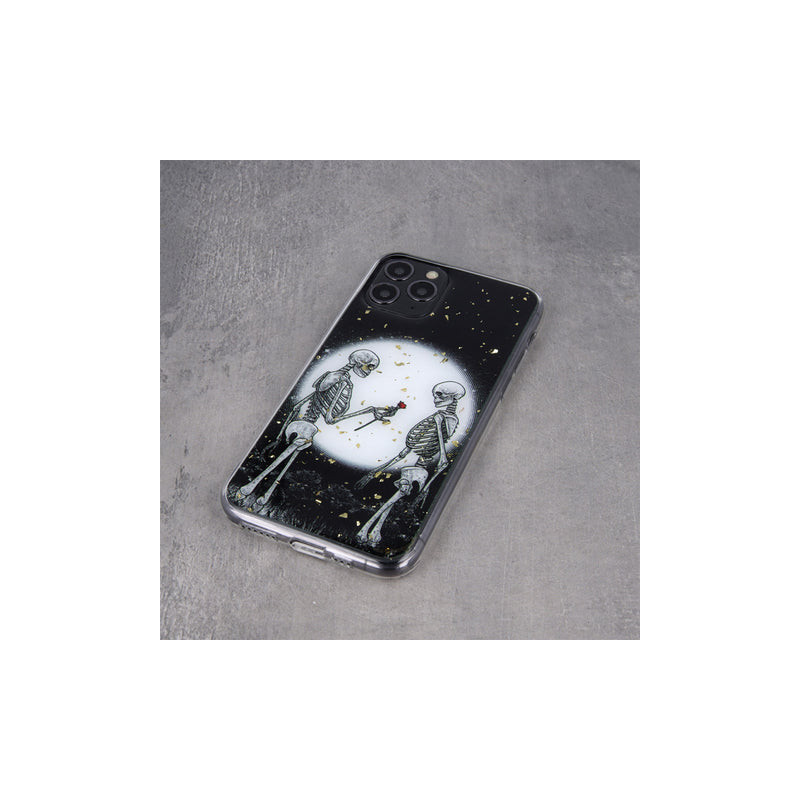 Viedtālruņa aizmugurējais vāciņš Samsung Galaxy S22 Plus Romantic Skeletons 2 Black