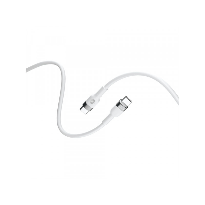 Kabelis Flexible Type-C to Type-C White