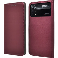 Viedtālruņa atveramais maciņš Xiaomi Poco X4 Pro 5G Smart Magnetic Burgundy