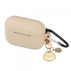 Bezvadu austiņu apvalks Apple Silicone case Beige