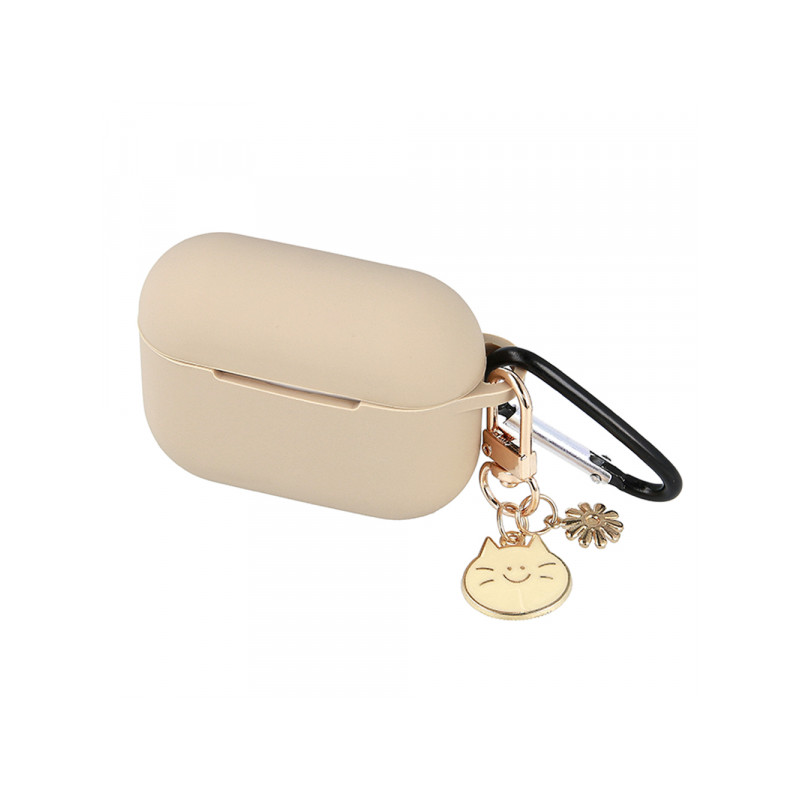 Bezvadu austiņu apvalks Apple Silicone case Beige