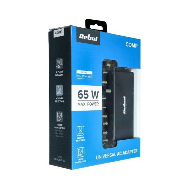 Strāvas adapteris Universal Laptop 65W / 18-20V / automatic Melna