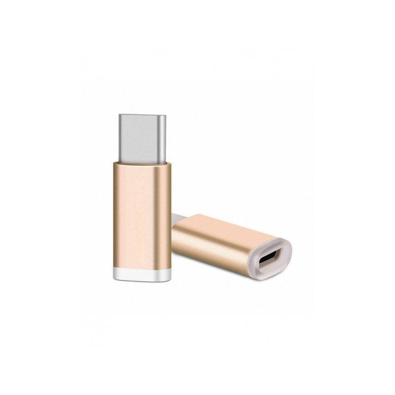 Kabeļa pārveidotājs Adapter Micro USB to Type-C Gold