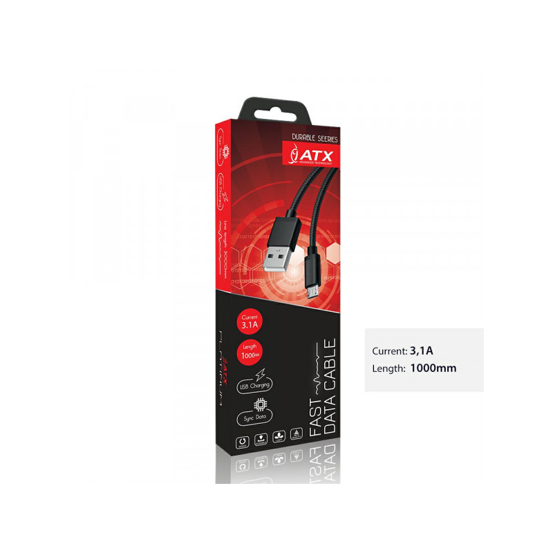 Kabelis Braided USB-A to Micro USB Silver