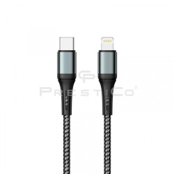 Kabelis T10 Type-C to Lightning Black