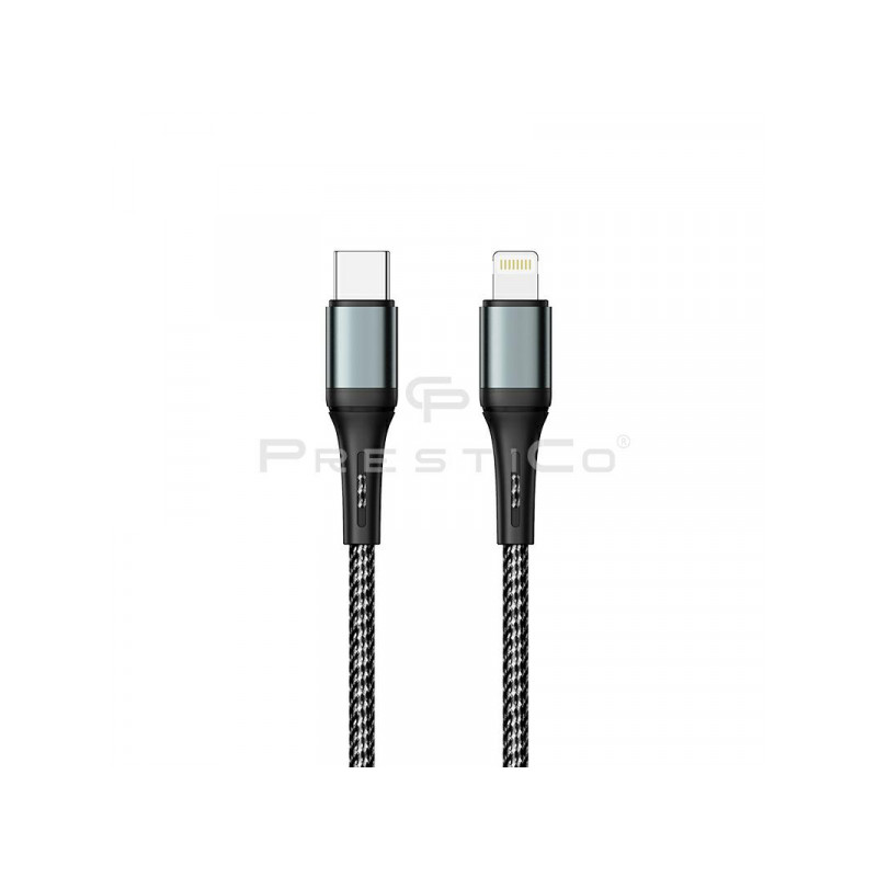 Kabelis T10 Type-C to Lightning Black