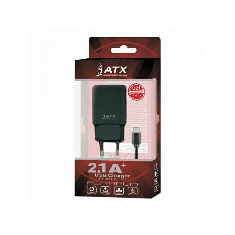 Lādēšanas komplekts U21 plus Type-C cable Black