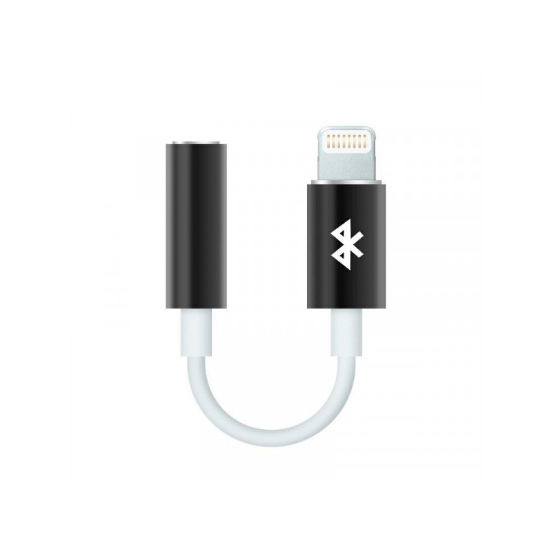 Audio kabeļa pārveidotājs Adapter 11cm 3,5mm to Lightning Black