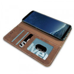 Viedtālruņa atveramais maciņš Apple iPhone 12 Pro Max Suede Brown