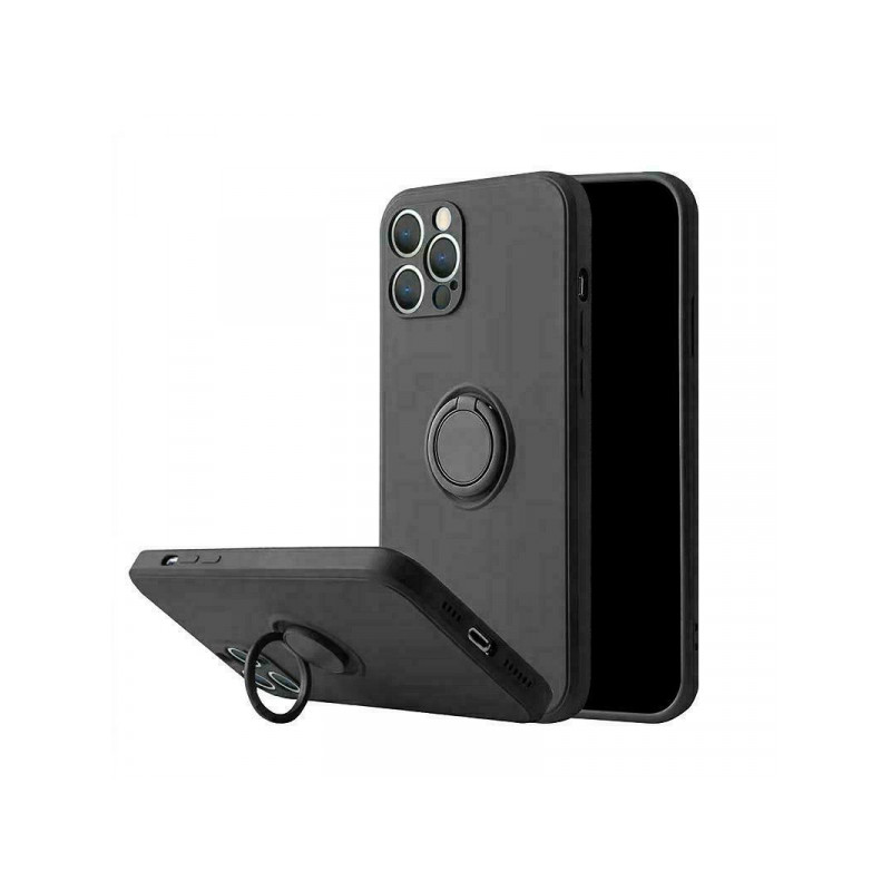 Viedtālruņa aizmugurējais vāciņš Samsung Galaxy A12 Pastel Ring Black