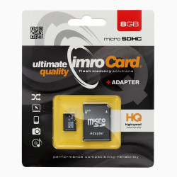 Ārējā atmiņa Universal 8GB microSDHC cl. 4 + adapter
