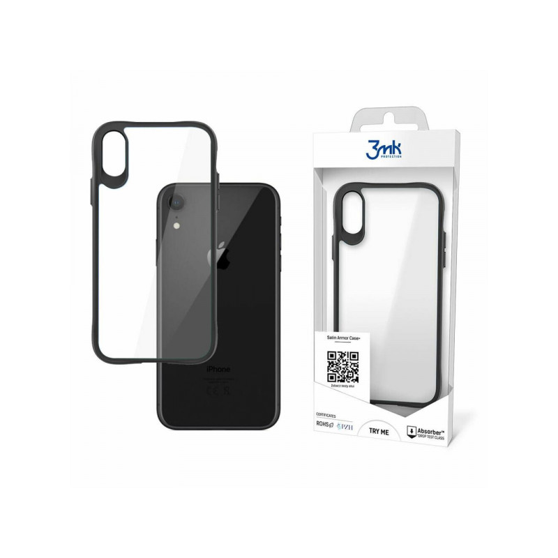 Viedtālruņa aizmugurējais vāciņš Apple iPhone XR Satin Armor Case + Black, Transparent