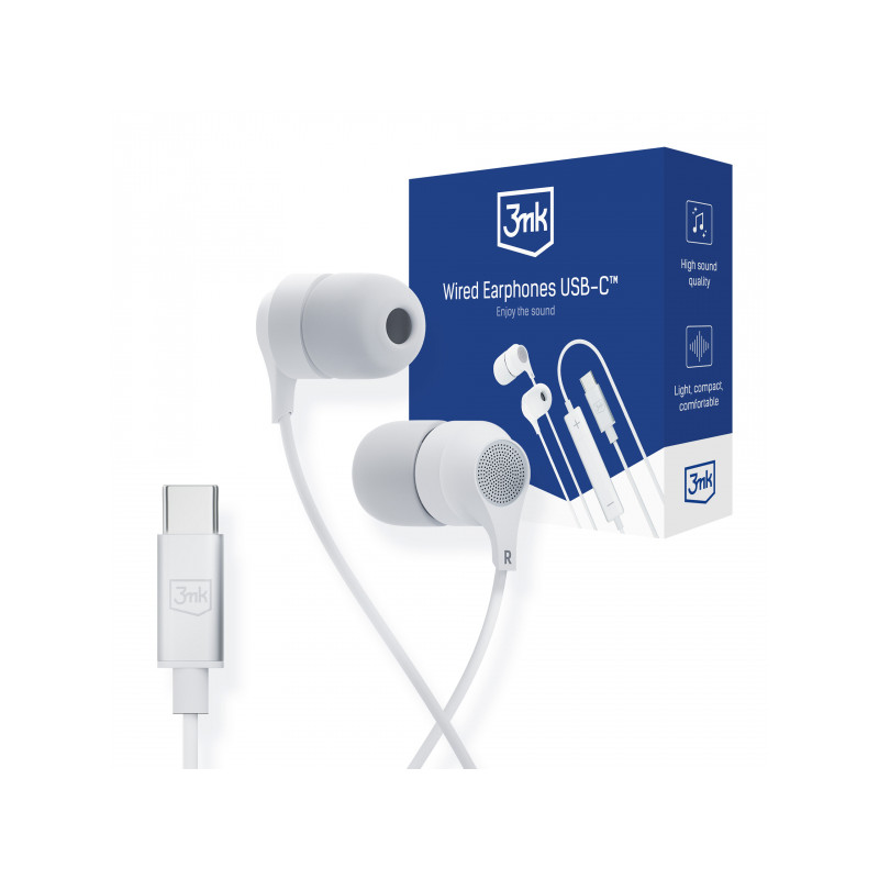 Austiņas ar vadu Wired Earphones USB-C White