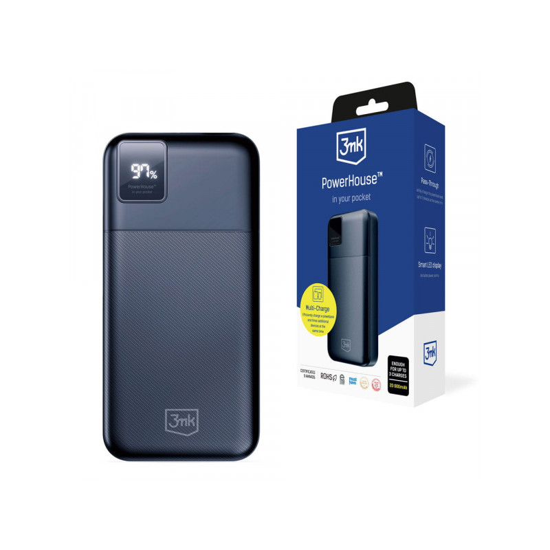 Ārējā baterija PowerHouse 20'000 mAh Black