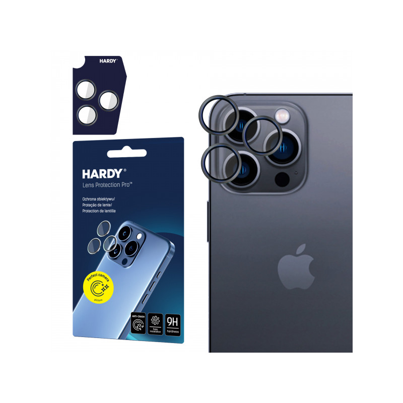 Viedtālruņa kameras aizsargstikls Apple iPhone 15 Pro Max Hardy Lens Black