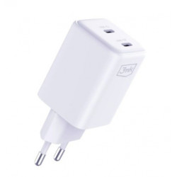 Strāvas adapteris Charger 45W PD USB-C x2 White