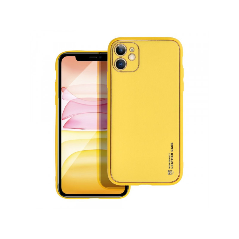 Viedtālruņa aizmugurējais vāciņš Apple iPhone 7 / 8 / SE 20 / SE 22 Leather Yellow