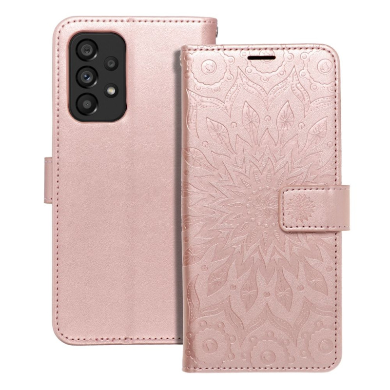 Viedtālruņa atveramais maciņš Samsung Galaxy A53 5G Mezzo Book Mandala Rose Gold