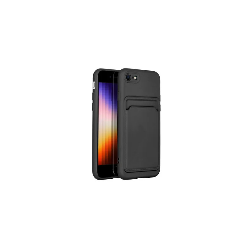 Viedtālruņa aizmugurējais vāciņš Apple iPhone 7 / 8 / SE 20 / SE 22 CARD Case Black