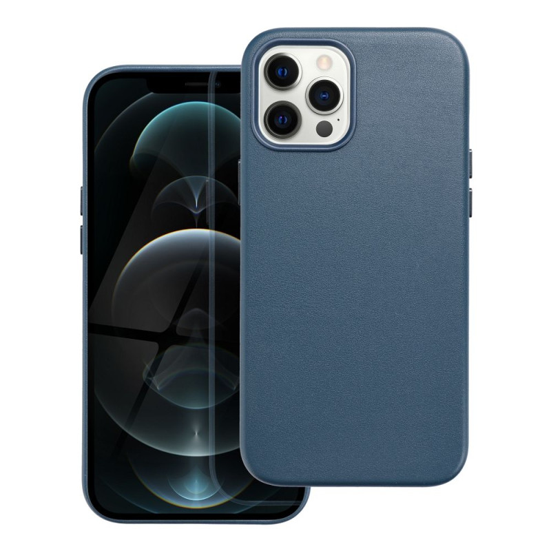 Viedtālruņa aizmugurējais vāciņš Apple iPhone 12 Pro Max Leather Mag Indigo