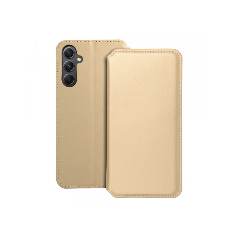 Viedtālruņa atveramais maciņš Samsung Galaxy A34 5G Dual Pocket Book Gold