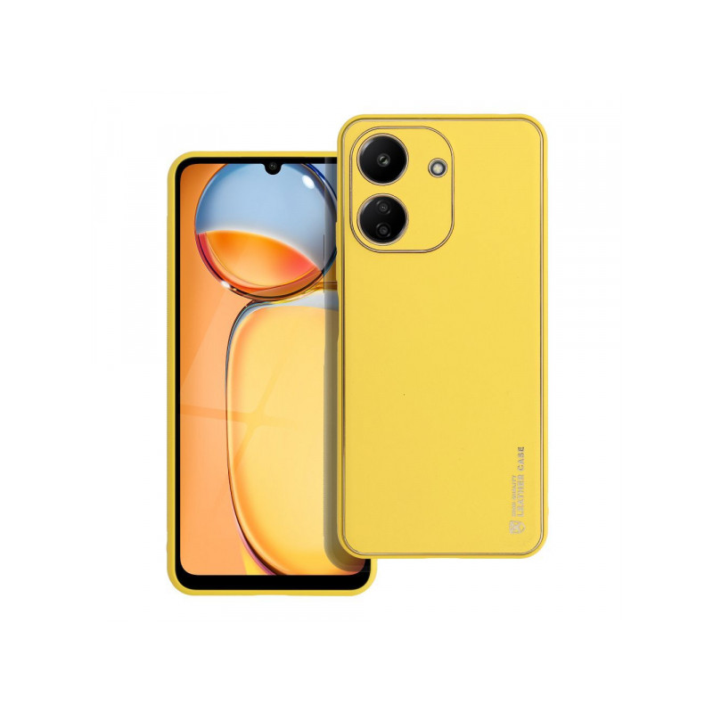 Viedtālruņa aizmugurējais vāciņš Xiaomi Redmi Note 12 Pro 5G Leather Yellow