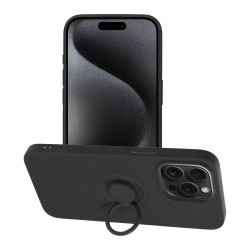 Viedtālruņa aizmugurējais vāciņš Apple iPhone 15 Pro Max Silicone Ring Black