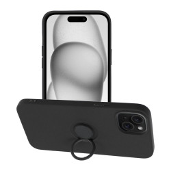 Viedtālruņa aizmugurējais vāciņš Apple Iphone 15 Plus Silicone Ring Black