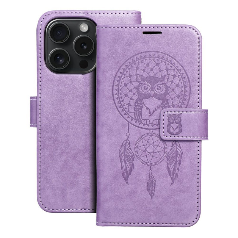 Viedtālruņa atveramais maciņš Apple iPhone 15 Pro Mezzo Book Dreamcatcher Purple