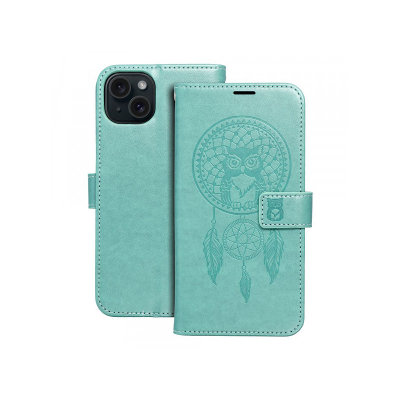 Viedtālruņa atveramais maciņš Apple Iphone 15 Plus Mezzo Book Dreamcatcher Green