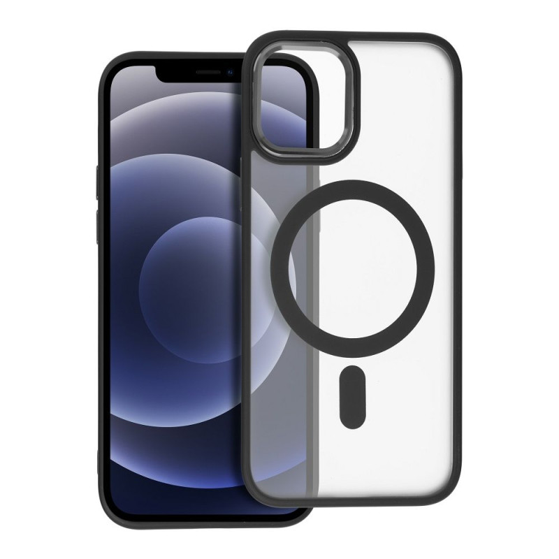 Viedtālruņa aizmugurējais vāciņš Apple iPhone 12 Pro Matte Mag Cover Black, Transparent