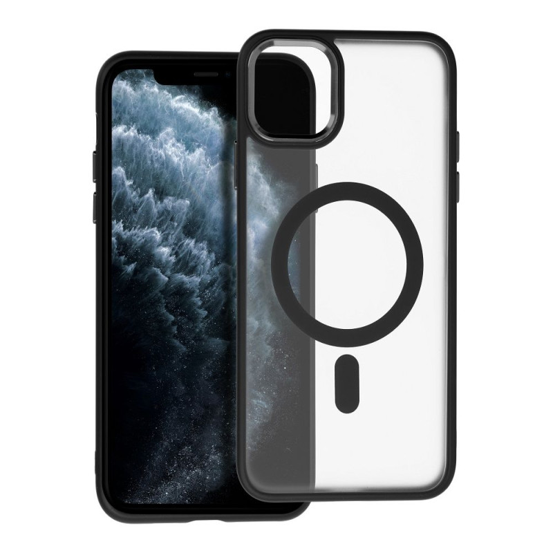 Viedtālruņa aizmugurējais vāciņš Apple iPhone 11 Pro Max Full matte mag Black, Transparent