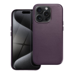 Viedtālruņa aizmugurējais vāciņš Apple iPhone 15 Pro Leather Mag Dark Violet