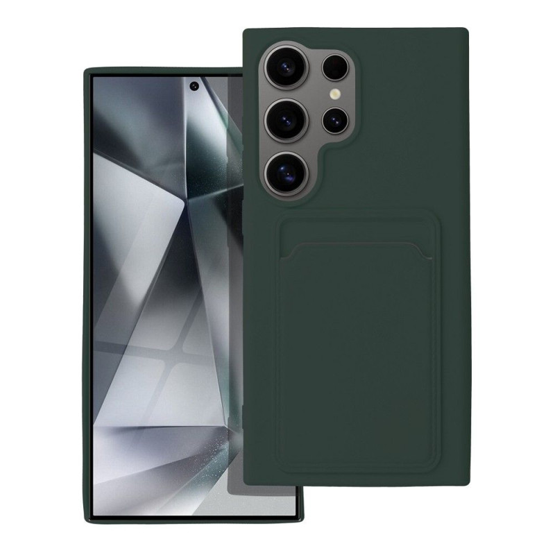 Viedtālruņa aizmugurējais vāciņš Samsung Galaxy S24 Ultra CARD Case Green