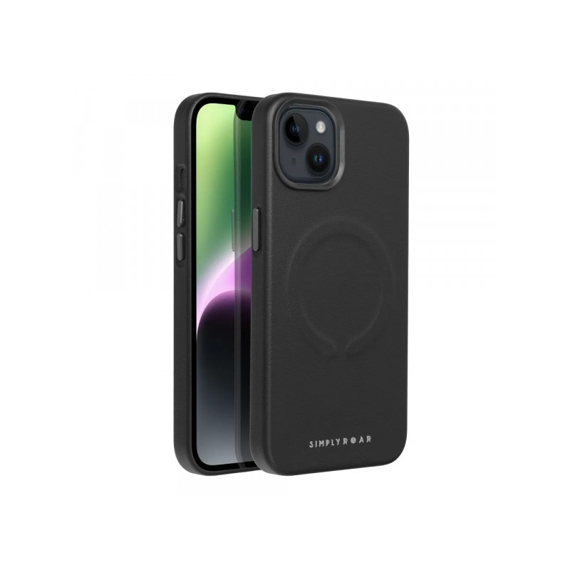 Viedtālruņa aizmugurējais vāciņš Apple iPhone 12 Pro Leather Mag Black