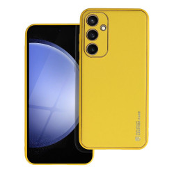 Viedtālruņa aizmugurējais vāciņš Samsung Galaxy S23 FE Leather Yellow